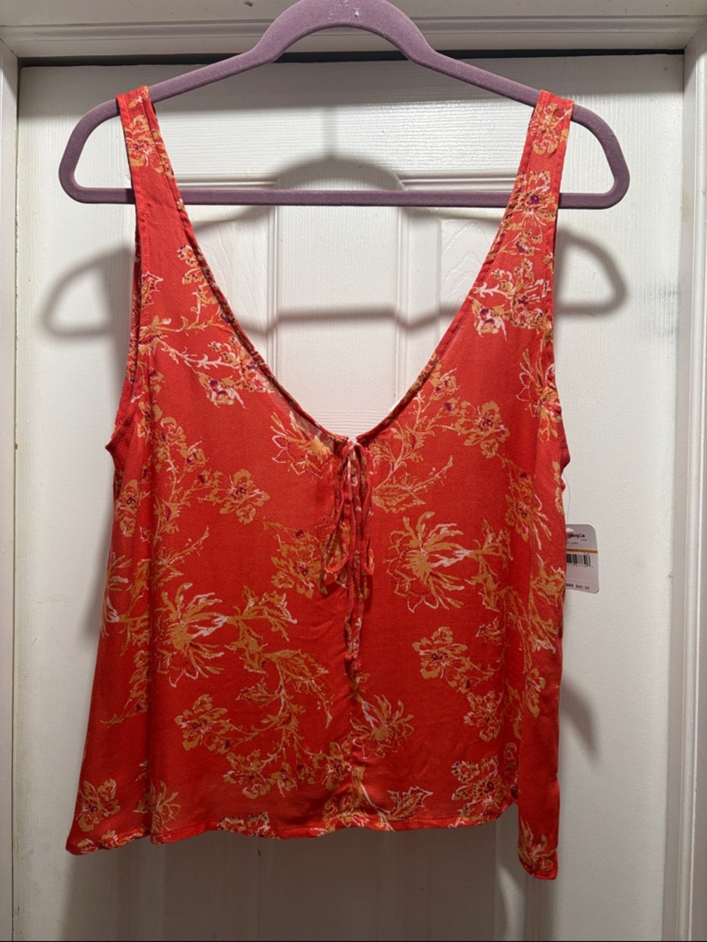 intimately Free People Floral Print Double V Tank NWT